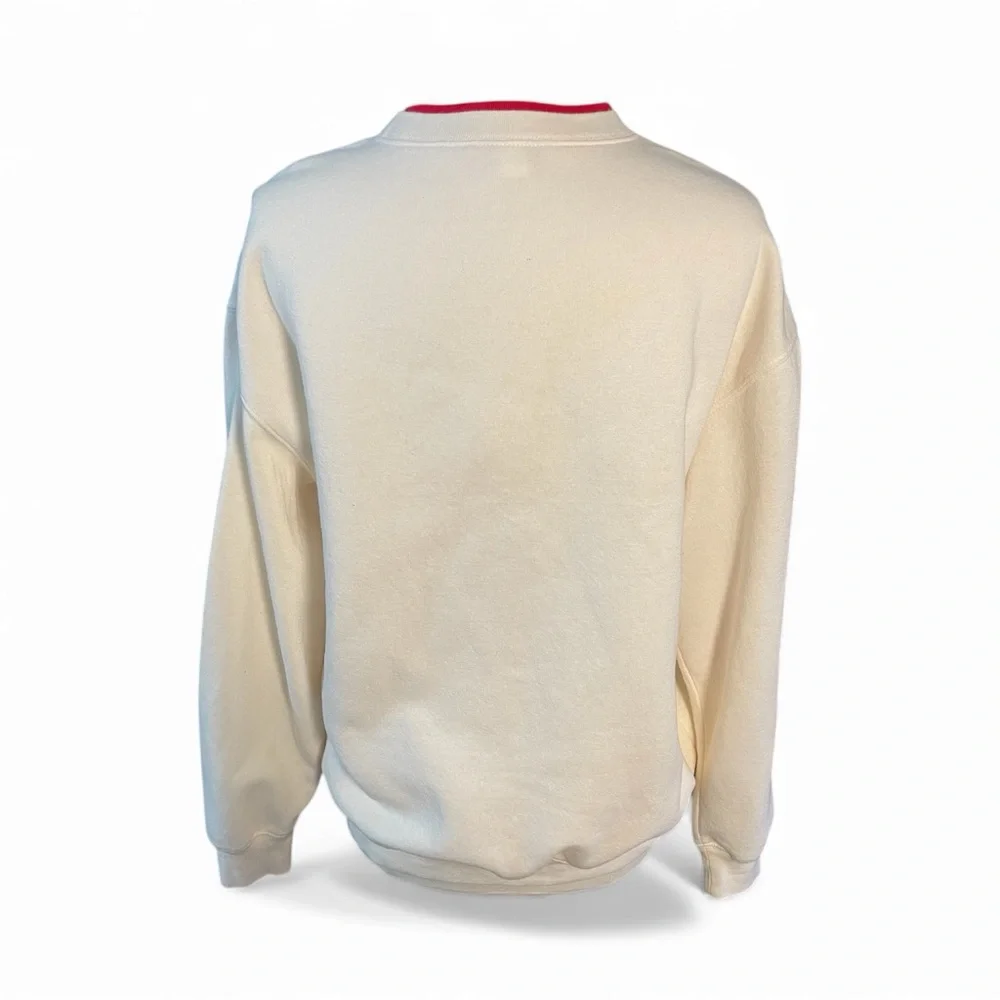 Vintage Cottagecore Whimsical Aesthetic Embroidered Cardinal Pullover Sweatshirt - Picture 4 of 10